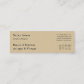 ダイヤモンドのダマスク織、金ゴールドの女王の宝石 スキニー名刺 (裏面)