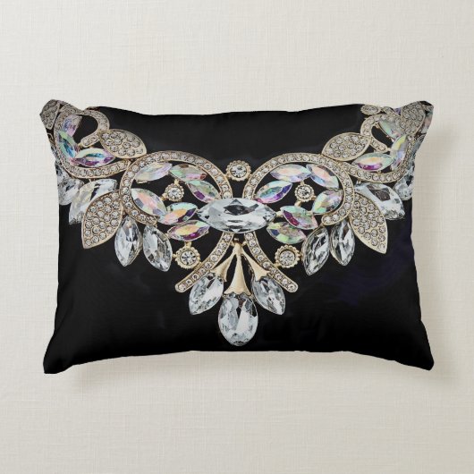 ダイヤモンドのネックレスエレガントスパークリーのダイヤモンド枕 アクセントクッション (正面)