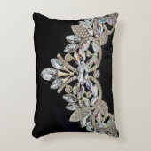 ダイヤモンドのネックレスエレガントスパークリーのダイヤモンド枕 アクセントクッション (正面(垂直))