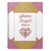 ダイヤモンドのノートのように明るい輝やき ノートブック (正面)