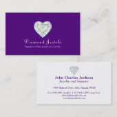 ダイヤモンドのハートの宝石のジュエリーの名刺 名刺 (正面/裏面)