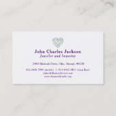 ダイヤモンドのハートの宝石のジュエリーの名刺 名刺 (裏面)