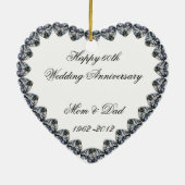 ダイヤモンドのハート第60の結婚記念日のオーナメント セラミックオーナメント (裏面)