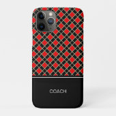 ダイヤモンドのパターン(黒と赤) Case-Mate iPhoneケース (裏)