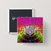 ダイヤモンドのフラクタル 缶バッジ (正面&裏面)