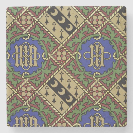 ダイヤモンドのプリントの聖職の壁紙のデザイン ストーンコースター (正面)