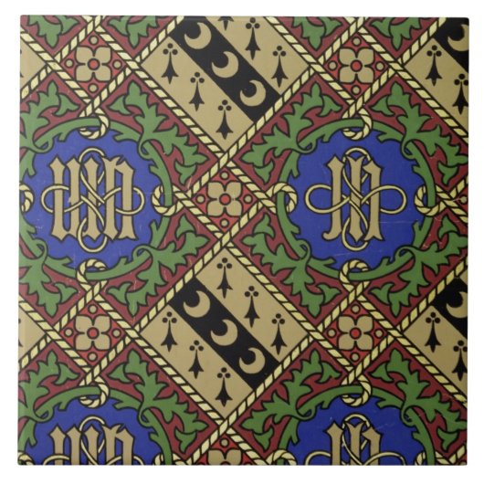 ダイヤモンドのプリントの聖職の壁紙のデザイン タイル (正面)