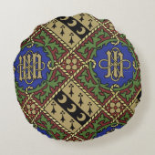 ダイヤモンドのプリントの聖職の壁紙のデザイン ラウンドクッション (裏面)