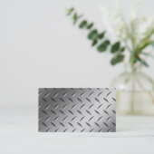 ダイヤモンドのプレートによってブラシをかけられる金属の名刺 名刺 (スタンド正面)