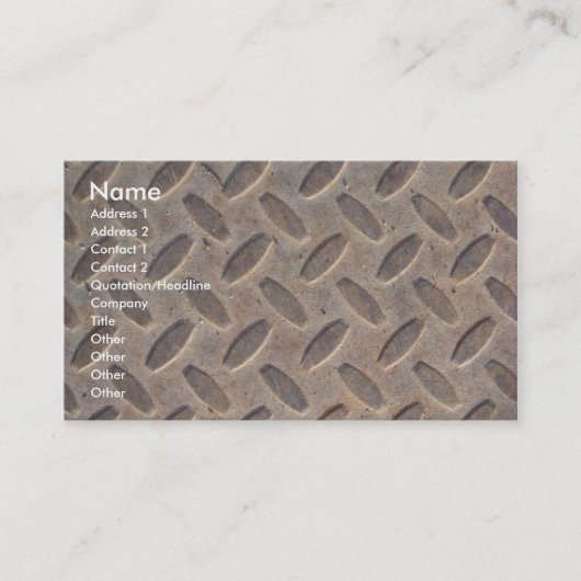 ダイヤモンドのプレートの鋼鉄床 名刺 (正面)