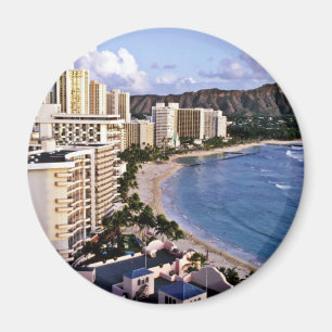 ダイヤモンドのヘッドWaikikiのビーチ、オアフ マグネット
