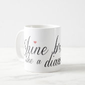 ダイヤモンドのマグのように明るい輝やき コーヒーマグカップ (正面左)