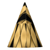 ダイヤモンドのモチーフ:金ゴールドブラックのパタエレガントーン。 パーティーハット (裏面)