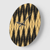ダイヤモンドのモチーフ：金ゴールドブラックのパタエレガントーン。 ラージ壁時計 (傾斜)