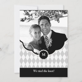 ダイヤモンドのモノグラムの写真の結婚式の発表 招待状