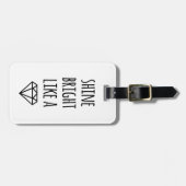 ダイヤモンドのラゲッジタグのように明るく輝く ラゲッジタグ (正面横)