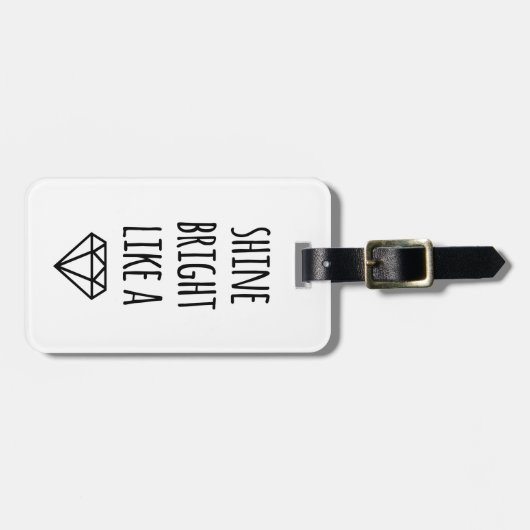 ダイヤモンドのラゲッジタグのように明るく輝く ラゲッジタグ (正面横)