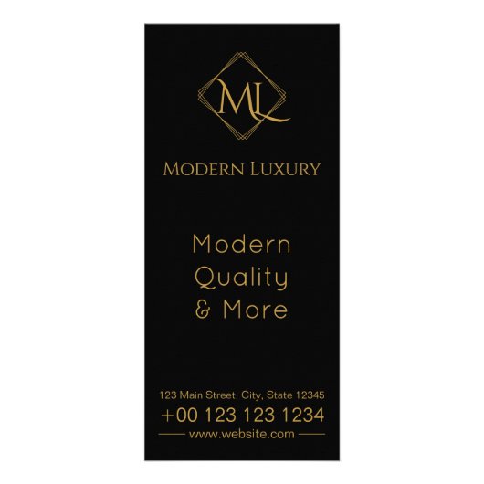 ダイヤモンドのロゴ |ブラック&金ゴールド ラックカード (正面)