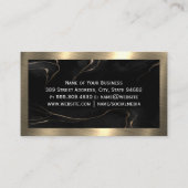 ダイヤモンドのロゴ |黒い大理石 |メタリック金ゴールド 名刺 (裏面)