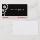 ダイヤモンドのロゴRhinestones & Pearls 名刺 (正面/裏面)