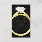 ダイヤモンドの一つはめの宝石のリングのジュエリーの宝石屋の結婚式 名刺 (裏面)