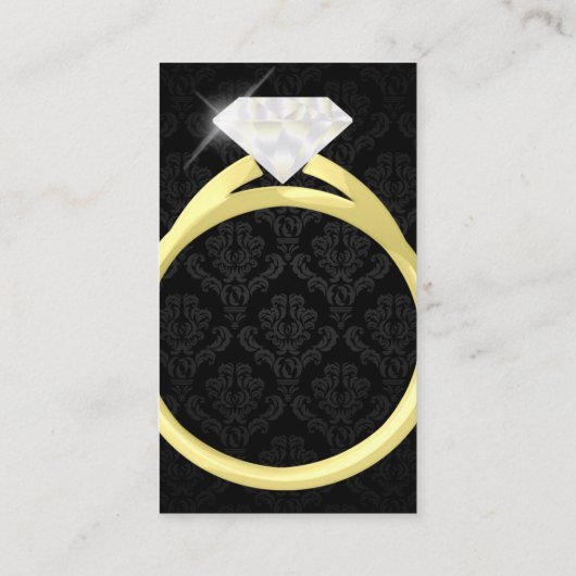 ダイヤモンドの一つはめの宝石のリングのジュエリーの宝石屋の結婚式 名刺 (裏面)