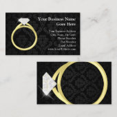 ダイヤモンドの一つはめの宝石のリングのジュエリーの宝石屋の結婚式 名刺 (正面/裏面)