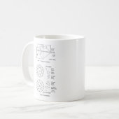 ダイヤモンドの切口の図表は割合及び名前を彫面を切り出します コーヒーマグカップ (正面左)