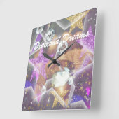 ダイヤモンドの夢 スクエア壁時計 (傾斜)