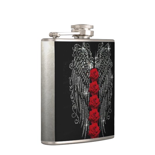 ダイヤモンドの天使の翼及び赤いバラ フラスク (右)