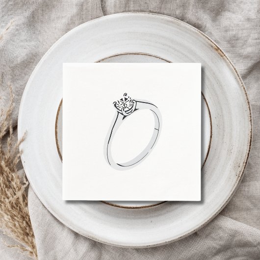 ダイヤモンドの婚約指輪 スタンダードカクテルナプキン
