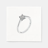 ダイヤモンドの婚約指輪 スタンダードカクテルナプキン (正面)