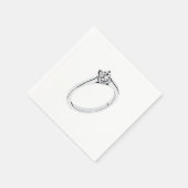 ダイヤモンドの婚約指輪 スタンダードカクテルナプキン (角)
