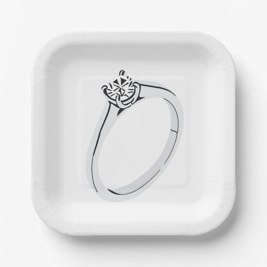 ダイヤモンドの婚約指輪 ペーパープレート (正面)