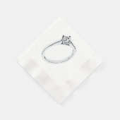 ダイヤモンドの婚約指輪 縁ありカクテルナプキン (角)