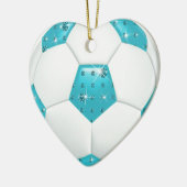 ダイヤモンドの宝石用原石の水およびピンクのサッカーボール セラミックオーナメント (左)