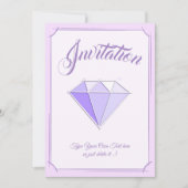 ダイヤモンドの宝石。ジュエリー.60結婚周年 招待状 (正面)