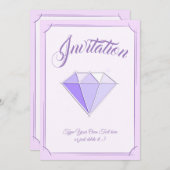 ダイヤモンドの宝石。ジュエリー.60結婚周年 招待状 (正面/裏面)