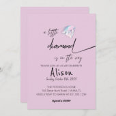 ダイヤモンドの小さな赤ちゃんシャワー 招待状 (正面/裏面)