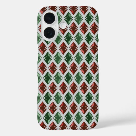 ダイヤモンドの幾何学的な宝石の赤い緑 Case-Mate iPhoneケース (裏面)