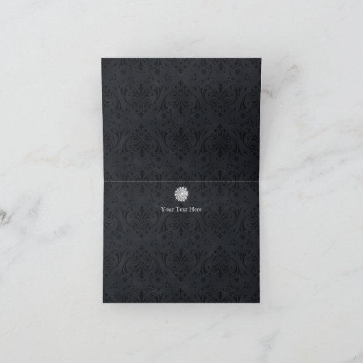 ダイヤモンドの弓とダマスク 25周年感謝 サンキューカード (内部)