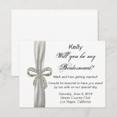 ダイヤモンドの弓の結婚式のブライズメイドカード 招待状 (正面/裏面)