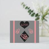 ダイヤモンドの形状とハート「愛」 ポストカード (スタンド正面)