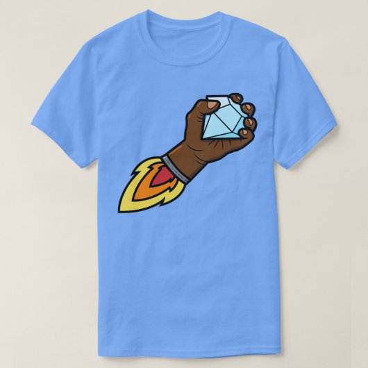 ダイヤモンドの手から月の暗い肌のトーン Tシャツ (デザイン正面)