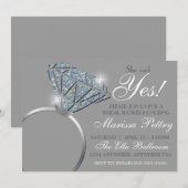 ダイヤモンドの指輪、 ブライズメイド、彼女はイエスと言った 招待状 (正面/裏面)