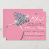 ダイヤモンドの指輪, ブライダルシャワー, 彼女はイエスと言った, ピンク 招待状 (正面/裏面)