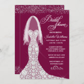 ダイヤモンドの服のブライダルシャワーの招待状|色 招待状 (正面/裏面)