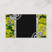 ダイヤモンドの渦巻及び黄色バラ 名刺 (裏面)