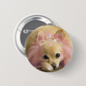 ダイヤモンドの王冠を持つ妖精の王女犬 缶バッジ (正面&裏面)