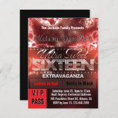 ダイヤモンドの白熱Sweet sixteen VIPのパス[赤い黒] 招待状 (正面/裏面)